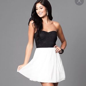 NWT Strapless Black&Ivory Short Homecoming Dress